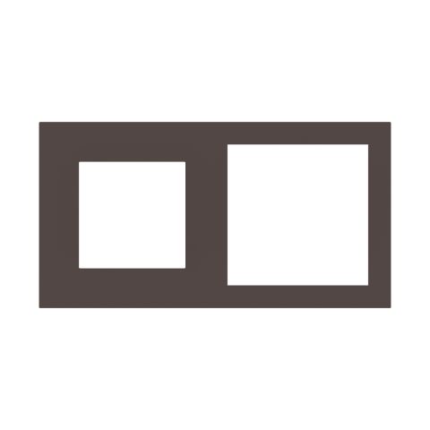 Obdĺžniková dvojnásobná doska, otvor 45x45 + 60x60 mm, Cocoa Orinoco