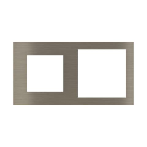 Obdĺžniková dvojnásobná doska, otvor 45x45 + 60x60mm, Nickel