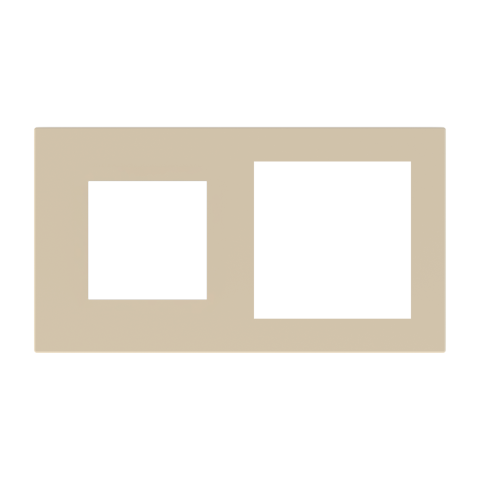 Deep obdĺžniková dvojnásobná doska, otvor 45x45 + 60x60 mm, Beige Luxor