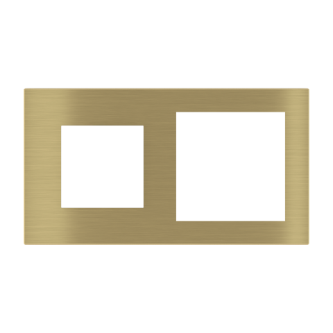 Deep obdĺžniková dvojnásobná doska, otvor 45x45 + 60x60 mm, Brass