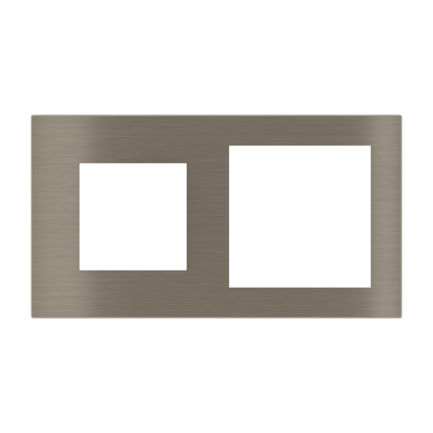 Deep obdĺžniková dvojnásobná doska, otvor 45x45 + 60x60 mm, Nickel
