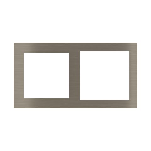 2násobná kovová doska, otvory 55x55 + 60x60 mm, prevedenie Nickel (GBR)
