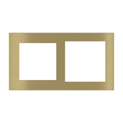 Deep dvojitý kovový rámik, otvory 55x55 + 60x60 mm, prevedenie Brass (GBB)