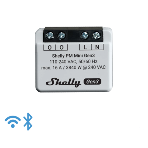 Shelly Gen3 PM Mini, spínací modul, WiFi