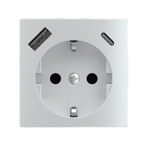 Krytka pre zásuvku s USB typu Schuko, lakovaná vo farbe Aluminum (GBQ)