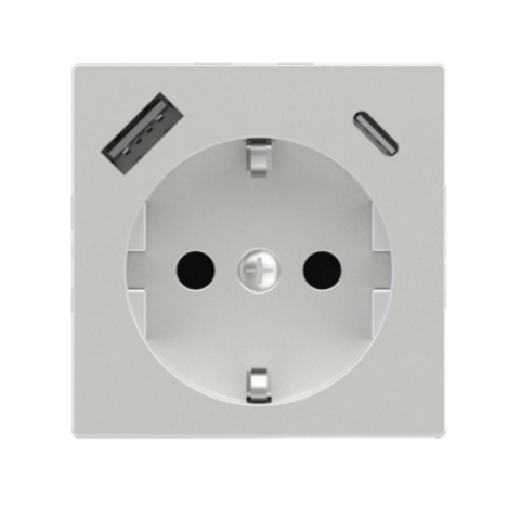 Krytka pre zásuvku s USB typu Schuko, lakovaná vo farbe Silver (GAG)