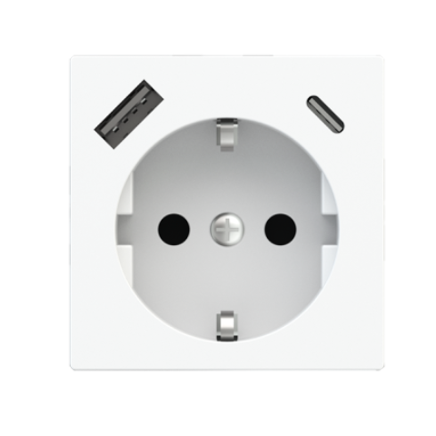 Krytka pre zásuvku s USB typ Schuko, lakované vo farbe Ice White (GAA)