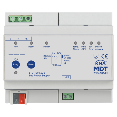 KNX napájecí zdroj s diagnostikou, 6M, 1280mA, Secure