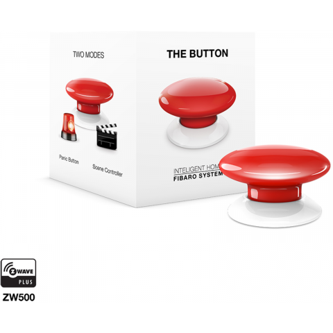Fibaro Tlačítko, Z-Wave Plus, červené